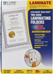 C-LINE - 25 Self-Laminating Pockets - 12 mil Thick x 9.13" Wide x 0.95' Long - USA Tool & Supply