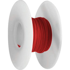 OK Industries - 24 AWG, 1 Strand, 30.4 m OAL, Copper Hook Up Wire - Red Kynar Jacket, 0.03" Diam - USA Tool & Supply