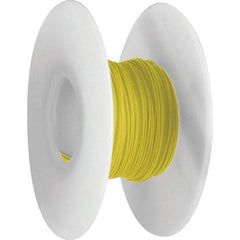 OK Industries - 24 AWG, 1 Strand, 30.4 m OAL, Copper Hook Up Wire - Yellow Kynar Jacket, 0.03" Diam - USA Tool & Supply