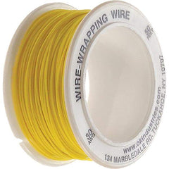 OK Industries - 30 AWG, 1 Strand, 15.2 m OAL, Copper Hook Up Wire - Yellow Kynar Jacket - USA Tool & Supply