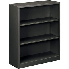 Hon - 3 Shelf, 41" High x 34-1/2" Wide Bookcase - 12-5/8" Deep, Steel, Charcoal - USA Tool & Supply