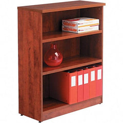 ALERA - 3 Shelf, 39.38" High x 31-3/4" Wide Bookcase - 14" Deep, Woodgrain Laminate, Medium Cherry - USA Tool & Supply