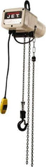 Jet - 1/8 Ton Capacity, 16 FPM Lift Speed, Electric Chain Hoist - 10' Max Lift, 15-1/4" Min Headroom - USA Tool & Supply