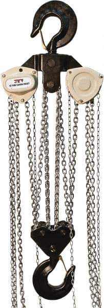 Jet - 4,400 Lb Lifting Capacity, 10' Lift Height, Hand Hoist - Made from Chain, 396' Overhaul to Lift 1' - USA Tool & Supply