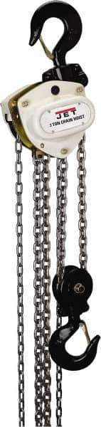 Jet - 6,600 Lb Lifting Capacity, 10' Lift Height, Hand Hoist - Made from Chain, 114' Overhaul to Lift 1' - USA Tool & Supply