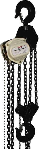 Jet - 22,000 Lb Lifting Capacity, 15' Lift Height, Hand Hoist - Made from Chain, 357' Overhaul to Lift 1' - USA Tool & Supply