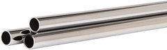 ECONOCO - 60" Max Width Round Tubing Closet Rod - 1.062" Diam, Chrome Finish - USA Tool & Supply