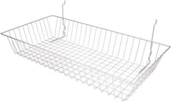 ECONOCO - 12" Deep, Rectangular Steel Peg Board/Slatwall Basket - 24" Wide x 4" High - USA Tool & Supply