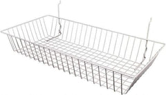 ECONOCO - 12" Deep, Rectangular Steel Peg Board/Slatwall Basket - 24" Wide x 4" High - USA Tool & Supply