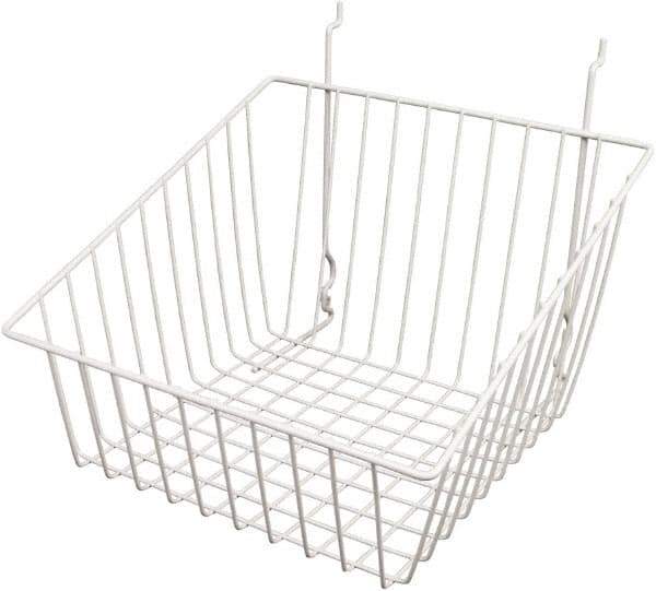 ECONOCO - 12" Deep, Square Steel Peg Board/Slatwall Basket - 12" Wide x 8" High - USA Tool & Supply