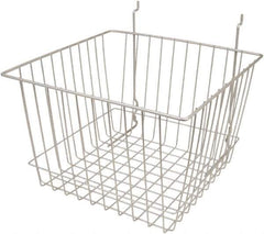 ECONOCO - 12" Deep, Square Steel Peg Board/Slatwall Basket - 12" Wide x 8" High - USA Tool & Supply