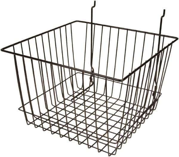 ECONOCO - 12" Deep, Square Steel Peg Board/Slatwall Basket - 12" Wide x 8" High - USA Tool & Supply