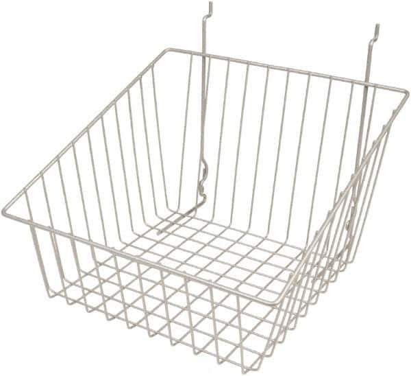 ECONOCO - 12" Deep, Square Steel Peg Board/Slatwall Basket - 12" Wide x 8" High - USA Tool & Supply