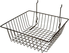 ECONOCO - 12" Deep, Square Steel Peg Board/Slatwall Basket - 12" Wide x 4" High - USA Tool & Supply