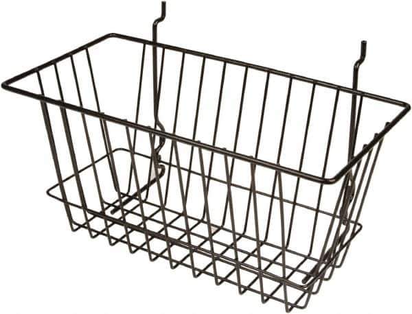 ECONOCO - 6" Deep, Rectangular Steel Peg Board/Slatwall Basket - 12" Wide x 6" High - USA Tool & Supply