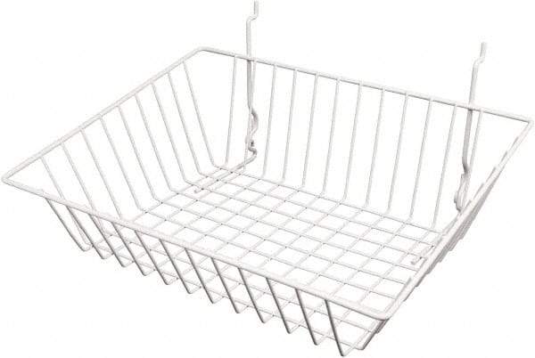 ECONOCO - 12" Deep, Rectangular Steel Peg Board/Slatwall Basket - 15" Wide x 5" High - USA Tool & Supply