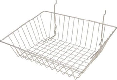 ECONOCO - 12" Deep, Rectangular Steel Peg Board/Slatwall Basket - 15" Wide x 5" High - USA Tool & Supply