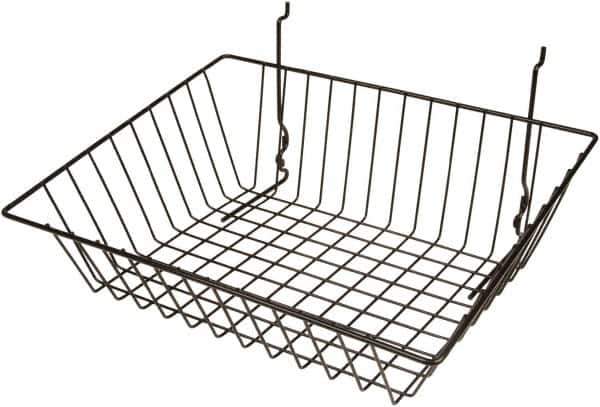 ECONOCO - 12" Deep, Rectangular Steel Peg Board/Slatwall Basket - 15" Wide x 5" High - USA Tool & Supply