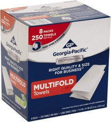 Georgia Pacific - 1 Ply White Multi-Fold Paper Towels - 9-1/4" Wide - USA Tool & Supply