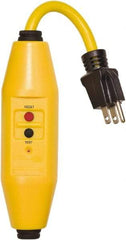Tower - 1 Outlet, 125 Volt, 15 Amp Rating, 4 to 6mA Max Surge, Plug In, Automatic, Commercial, Industrial GFCI - 1/2 Ft. Long Cord, 5-15P NEMA Configuration, Polycarbonate Housing - USA Tool & Supply