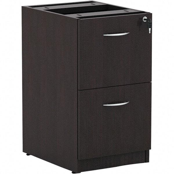 ALERA - 15" Wide x 28-1/2" High x 20-1/2" Deep, 2 Drawer Pedestal - Woodgrain Laminate, Espresso - USA Tool & Supply