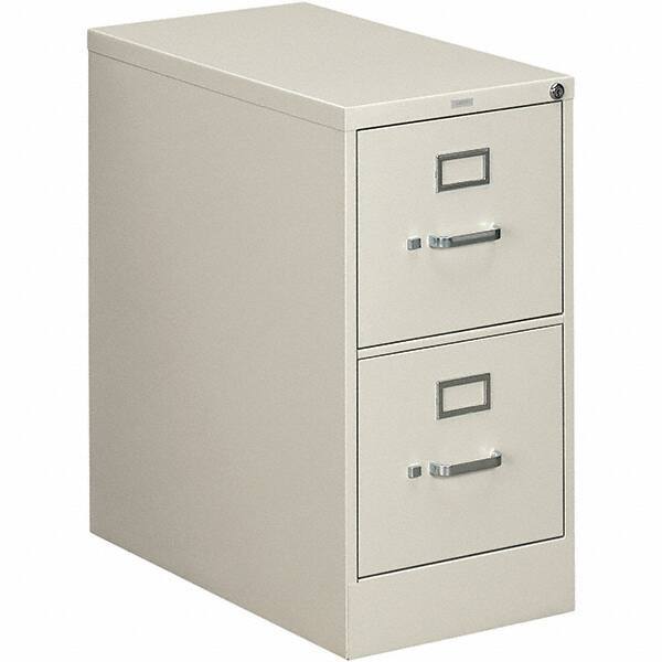 Hon - 15" Wide x 29" High x 26-1/2" Deep, 2 Drawer Vertical File - Steel, Light Gray - USA Tool & Supply