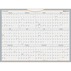 AT-A-GLANCE - 1 Sheet, 24 x 18", Erasable Wall Calendar - Gray, White & Orange - USA Tool & Supply