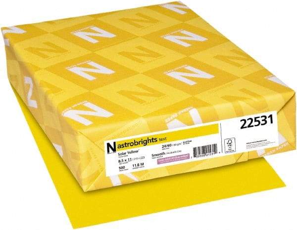 Neenah Paper - Solar Yellow Colored Copy Paper - Use with Laser Printers, Inkjet Printers, Copiers - USA Tool & Supply