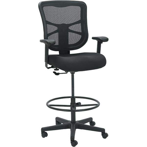 ALERA - 51-5/8" High Stool - 25.63" Wide x 26" Deep, Fabric Mesh Seat, Black - USA Tool & Supply