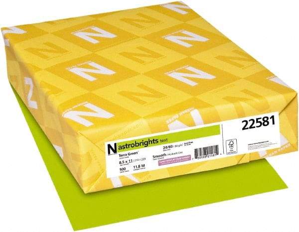 Neenah Paper - 8-1/2" x 11" Terra Green Colored Copy Paper - Use with Laser Printers, Inkjet Printers, Copiers - USA Tool & Supply