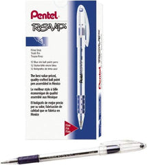 Pentel - Conical Ball Point Pen - Blue - USA Tool & Supply