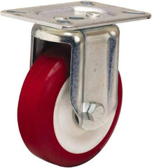 Hamilton - 4" Diam x 1-3/8" Wide x 5-1/16" OAH Top Plate Mount Rigid Caster - Polyurethane Mold on Polypropylene, 400 Lb Capacity, Sealed Precision Ball Bearing, 3-1/8 x 4-1/8" Plate - USA Tool & Supply