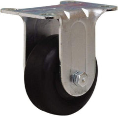 Hamilton - 3" Diam x 1-3/8" Wide x 4-13/16" OAH Top Plate Mount Rigid Caster - Polyolefin, 230 Lb Capacity, Plain Bore Bearing, 2-3/4 x 3-3/4" Plate - USA Tool & Supply