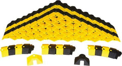 UltraTech - 1 Channel, 24 Ft Long, 3/8" Max Compatible Cable Diam, Yellow/Black ABS On Floor Cable Cover - 3" Overall Width x 3/4" Overall Height, 3/4" Channel Width x 3/8" Channel Height - USA Tool & Supply