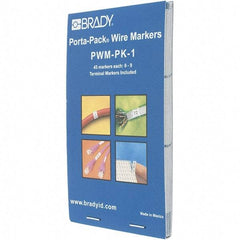 Brady - Nylon Cable Tag - NMBRS 0-9 WHT/BLK WIRE MARKER BOOK - USA Tool & Supply