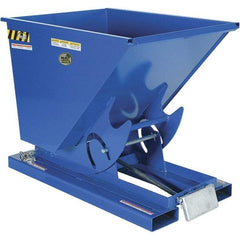 Vestil - 4,000 Lb Load Capacity, 1/2 Cu Yd, Steel Self-Dumping Hopper - 33-9/16" Wide x 51-7/8" Long x 38-1/16" High, Blue - USA Tool & Supply