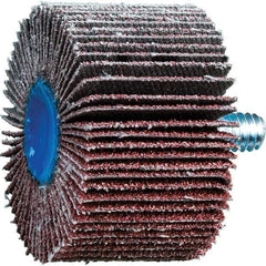 PFERD - 1-1/2" Diam x 1" Face Width, Aluminum Oxide Coated Mounted Flap Wheel - 1/4-20 Threaded Mount, 60 Grit, 23,000 Max RPM - USA Tool & Supply