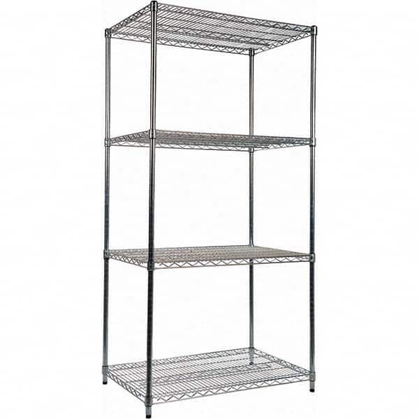 ALERA - 4,000 Lb Capacity 4 Shelf Wire Shelving - Starter Unit - USA Tool & Supply