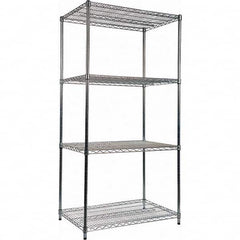 ALERA - 4,000 Lb Capacity 4 Shelf Wire Shelving - Starter Unit - USA Tool & Supply