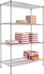 ALERA - 4 Shelf Wire Shelving - Starter Unit - 24" Deep x 72" High, - USA Tool & Supply