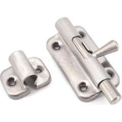 Slide Bolts; Type: Spring Loaded Barrel Bolt; Length (mm): 60.00; Width (mm): 40.50; Finish/Coating: Satin; Additional Information: Counter Plate Size: 18 x 42 x 1 mm; Weight: 109 g; Screw: 3.5 x 20; Overall Length: 85.4 mm; Minimum Order Quantity: 304 St