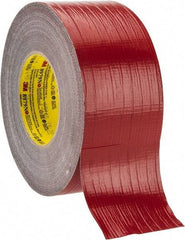 3M - 3" x 55m Red Duct Tape - 12.1 mil, Rubber Adhesive, Polyethylene Film Backing, 36 Lb/ln Tensile Strength, 200°F Max, Series 8979N - USA Tool & Supply