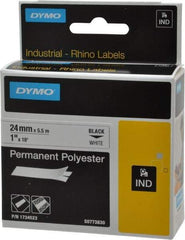 Rhino - 216" Long, White Permanent Polyester Tape Self Laminating Label - For RHINO 6000 or RHINO 6500 - USA Tool & Supply