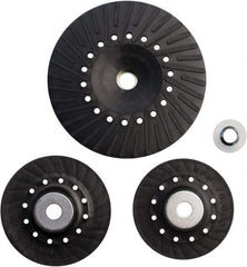 Made in USA - 7" Diam Locking Nut Disc Backing Pad - Medium Density, 10,000 RPM - USA Tool & Supply