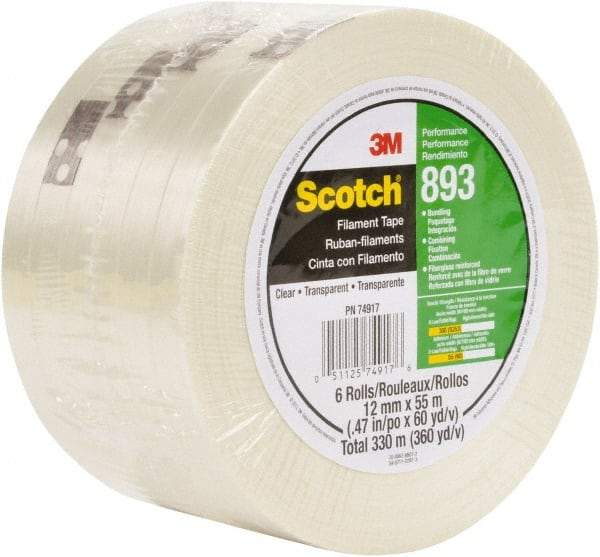 3M - Filament & Strapping Tape Type: Filament Tape Color: Clear - USA Tool & Supply