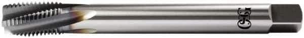 OSG - M30x3.50 Metric Coarse 6 Flute Plug Spiral Flute Tap - Vanadium High Speed Steel, TiCN Finish, Left Hand Flute, Right Hand Thread, D20, Series 13118 - USA Tool & Supply