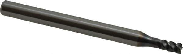 OSG - 4mm, 4 Flute, Single End, Solid Carbide, 0.2mm Corner Radius End Mill - 70mm OAL, 45° Helix, 6mm LOC, 12mm Extended Reach - USA Tool & Supply