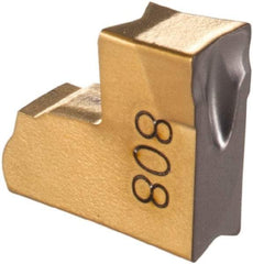 Iscar - TAGN3 JT IC808 Grade, 0.12" Cutting Width, Carbide Cutoff Insert - Neutral Lead Angle, 0.008" Cnr Rad, TiN/TiAlN Coated, Single End - USA Tool & Supply