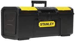 Stanley - 3 Compartment Tool Box - 23-5/16" Wide x 11" Deep x 10-5/32" High, Polypropylene, Black/Yellow - USA Tool & Supply