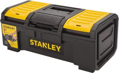 Stanley - 3 Compartment Tool Box - 15-13/32" Wide x 9-5/8" Deep x 6-5/16" High, Polypropylene, Black/Yellow - USA Tool & Supply